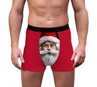 Boxer Homme Calecon Noël, Hommes drôles Impression 3D Boxeurs Noël Slips Moche Christmas Motif Vacances Nouveauté Shorts Caleçons sous-vêtements Drole bâillon Cadeau, Caleçon de nouveauté Personnalisé