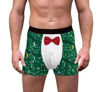 Boxer Homme Calecon Noël, Hommes drôles Impression 3D Boxeurs Noël Slips Moche noël Motif Vacances Nouveauté Shorts Caleçons sous-vêtements Drole bâillon Cadeau, Caleçon de nouveauté Personnalisé