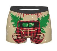 Boxer Homme Camion Rouge Vintage De Noël Boxer Shorts Élastique Boxers Shorty Classique sous-Vêtements pour Running Quotidien Sport S