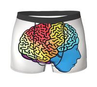 Boxer Homme Cerveau Gauche Et Cerveau Droit Caleçon Boxeur Respirants Boxer Shorts Doux Boxers Shorty pour Sport Gym Quotidien L