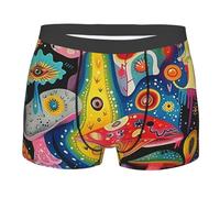 Boxer Homme Champignons Psychédéliques Fleurs Œil Cœur Coloré Boxers Shorty Confortables Boxer Shorts Respirants sous-Vêtements pour Adaptés À Toutes Occasions Running Sport XXL