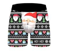 Boxer Homme Collection de Noël Drôles Impression Boxeurs Noël Élastique Sexy Ugly Xmas Calecon Underwear Slips sous-Vêtements Sac Cadeau Idee Noel Cadeaux Pas Cher Anniversaire Saint-Valentin Mariage