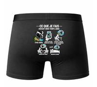 Boxer Homme Corse Temps Libre | Caleçon Coton Noir Motif au Dos Coutures Plates S à 5XL | Idée Cadeau Fête des Pères Noël