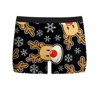 Boxer Homme Coton Imprimé Animal Fantaisie, Calecon Personnalise Taille Basse Long Coupe Régulière Respirante, sous-Vêtements De Noël Homme Amusants Cadeau De Noël Drole Christmas, M