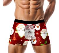 Boxer Homme Coton Imprimé Animal Fantaisie, Calecon Personnalise Taille Élastique Long Doux Et Respirants Respirante, Caleçon Noël Homme Amusants Cadeau De Noël Drole Christmas, 3XL