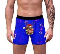 Boxer Homme Coton Imprimé Animal Moche, Calecon Personnalise Taille Basse Long Coupe Régulière Respirante, sous-Vêtements De Noël Homme Transparent Cadeau De Noël Drole Christmas, XXL