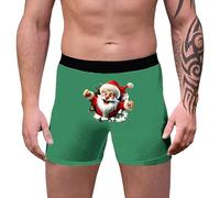 Boxer Homme Coton Imprimé Animal Moche, Calecon Personnalise Taille Basse Long Doux Et Confortable Respirante, sous-Vêtements De Noël Hommes Décontracté Cadeau De Noël Drole Christmas, M