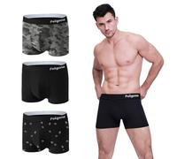 Boxer Homme Coton Lot de 3, Calecon Homme Élastique avec Impression,Boxers Respirant et Confortable pour Hommes(Mélange A,XL)