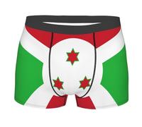 Boxer Homme Drapeau du Burundi Boxer Shorts Classique Boxers Shorty Élastique Caleçon Boxeur pour Sport Gym Running S