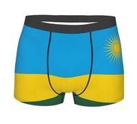 Boxer Homme Drapeau du Rwanda Caleçon Boxeur Élastique sous-Vêtements Classique Boxers Shorty pour Gym Sport Quotidien L