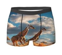 Boxer Homme Faune Sauvage Girafe Afrique Animal sous-Vêtement avec Ceinture Élastique Respirant Caleçons Boxer, pour Pères, Petit Ami, Anniversaire, 2XL