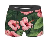 Boxer Homme Feuilles De Végétation avec Fleurs d'hibiscus XL