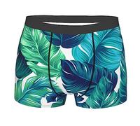 Boxer Homme Feuilles Tropicales Vertes Caleçon Boxeur pour Sport M
