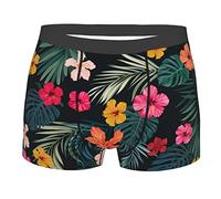 Boxer Homme Fleurs d'hibiscus Tropicales Et Feuilles De Palmier XL
