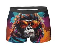 Boxer Homme Gorille Drôle Et Coloré, Swag Cool Boxer Shorts Confort Boxers Shorty Doux sous-Vêtements pour Running Adaptés À Toutes Occasions Sport XL
