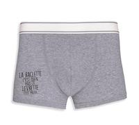 Boxer Homme Humour La Raclette C'est Bien - Imprimé en France - Caleçon Homme Drole et Rigolo - Cadeau Humour Anniversaire Original (Gris, M)