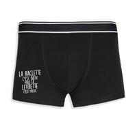 Boxer Homme Humour La Raclette C'est Bien - Imprimé en France - Caleçon Homme Drole et Rigolo - Cadeau Humour Anniversaire Original (Noir, XL)