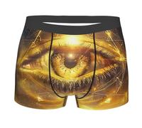 Boxer Homme Œil des Pyramides Géométriques Égypte Ancienne Or Caleçon Boxeur Confortables sous-Vêtements Respirants Boxers Shorty pour Running Gym Sport XL