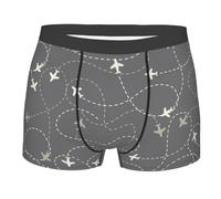 Boxer Homme Itinéraires Aériens Autour du Monde Calecon Pantalons Extensible avec Ceinture Élastique Caleçons pour Le Quotidien Sports D'Été Hommes M