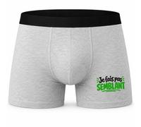 Boxer Homme Je Fais Pas Semblant Expressions Françaises | Caleçon Coton Gris Motif Devant Coutures Plates S à 5XL | Idée Cadeau Fête des Pères Noël