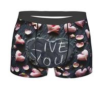 Boxer Homme Je t'aime - Impression avec des Cœurs Caleçon Boxeur L