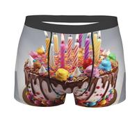Boxer Homme Joyeux Anniversaire Ma Belle sous-Vêtement avec Ceinture Élastique Coupe Élastique Caleçons Boxeurs pour Hommes, pour Pères, L'Usage Quotidien, Petit Ami, XL