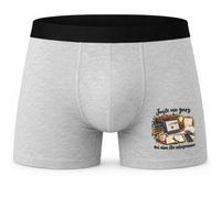 Boxer Homme Juste Un Gars Qui Aime être Entrepreneur | Caleçon Coton Gris Motif Devant Coutures Plates S à 5XL | Idée Cadeau Fête des Pères Noël