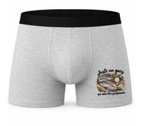 Boxer Homme Juste Un Gars Qui Aime être poissonnier | Caleçon Coton Gris Motif Devant Coutures Plates S à 5XL | Idée Cadeau Fête des Pères Noël
