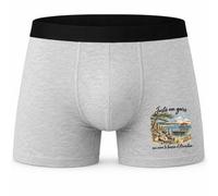 Boxer Homme Juste Un Gars Qui Aime Le Bassin d'Arcachon | Caleçon Coton Gris Motif Devant Coutures Plates S à 5XL | Idée Cadeau Amoureux du Bassin D'Arcachon Fête des Pères Noël