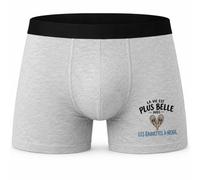 Boxer Homme La Vie est Plus Belle avec Les Raquettes à Neige | modèle 1 | Caleçon Coton Gris Motif Devant Coutures Plates S à 5XL | Idée Cadeau Fête des Pères Noël