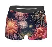 Boxer Homme Magnifique Feu d'artifice sous-Vêtement Respirant Boxer Homme De Sport Doux Fitted Caleçons, pour Pères, Anniversaire, L