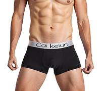 Boxer Homme Microfibre, sous-Vêtements Homme en Soie Glacée Taille Basse Sexy Grande Taille Doux Basique Elastique Caleçon Couleur Unie Skinny Tissé Confortable Respirants Quotidien