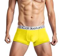 Boxer Homme Microfibre, sous-Vêtements Homme en Soie Glacée Taille Basse Sexy Grande Taille Doux Basique Elastique Caleçon Couleur Unie Skinny Tissé Confortable Respirants Quotidien