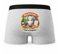 Boxer Homme Mon Truc à Moi : C'est la Sculpture Mon Truc à Moi - Activité | Caleçon Coton Gris Motif au Dos Coutures Plates S à 5XL | Idée Cadeau Sculpteur Fête des Pères Noël