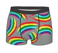 Boxer Homme Motif Arc-en-Ciel De Fierté Gay Et D'Égalité des Droits Boxer Shorts Doux Boxers Shorty Confortables sous-Vêtements pour Sport Running Quotidien XL