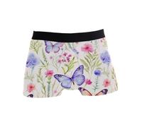 Boxer Homme Papillons avec des Fleurs Caleçon Boxeur pour Running S