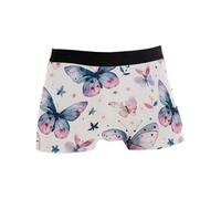 Boxer Homme Papillons Colorés avec des Fleurs en Forme D'Étoiles M