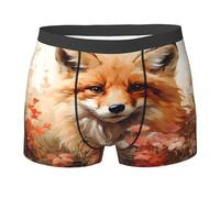 Boxer Homme Peinture Artistique Animalière Représentant Un Renard Boxer Shorts Classique Caleçon Boxeur Confortables Boxers Shorty pour Quotidien Running Sport M