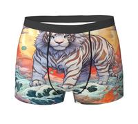 Boxer Homme Peinture d'art du Tigre Japonais Boxers Shorty Confortables Boxer Shorts Respirants sous-Vêtements pour Running Gym Quotidien XL