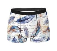 Boxer Homme Plumes Et Mots Écrits À La Main Boxers Shorty Doux sous-Vêtements Classique Boxer Shorts pour Sport Gym Running XXL