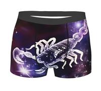 Boxer Homme Signe du Zodiaque Scorpion Boxers Shorty Classique Boxer Shorts Confort Caleçon Boxeur pour Gym Quotidien Sport S