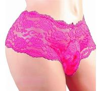 Boxer Homme Sous-Vêtements 4 pièces/lot grande taille dentelle mâle respirant Jockstrap slips sous-vêtements for hommes Lingerie Sexy culotte Sexy string tongs porno caleçons Couleurs Assorties(Rosere