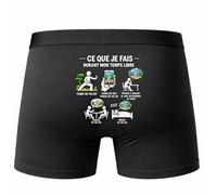 Boxer Homme Tai Chi Temps Libre | Caleçon Coton Noir Motif au Dos Coutures Plates S à 5XL | Idée Cadeau Fête des Pères Noël