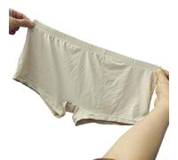 Boxer Homme Taille Basse sans Pochette Lisse Taille Élastique Coton Boxer Look Daily M-2XL (Beige XL)