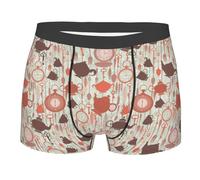 Boxer Homme Thème du Thé Caleçon Boxeur Élastique sous-Vêtements Classique Boxers Shorty pour Gym Quotidien Running M