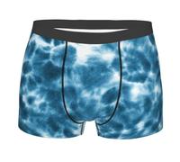 Boxer Homme Tie-Dye Bleu Caleçon Boxeur Classique sous-Vêtements Doux Boxers Shorty pour Sport Gym Running M