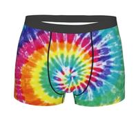 Boxer Homme Tie-Dye Coloré Caleçon Boxeur Classique Boxer Shorts Doux Boxers Shorty pour Gym Sport Running XL