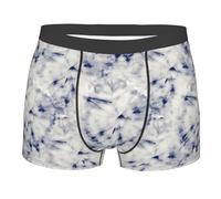 Boxer Homme Tie-Dye Indigo Boxers Shorty Doux Boxer Shorts Confortables Caleçon Boxeur pour Sport Running Gym S