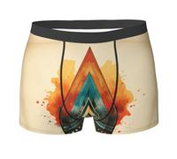 Boxer Homme Triangle Géométrique Natif Coloré Vintage Boxer Shorts Confort Boxers Shorty Confortables sous-Vêtements pour Running Adaptés À Toutes Occasions Sport L