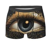 Boxer Homme Yeux Mystiques Magie Géométrie Sacrée Noir Boxer Shorts Confortables Boxers Shorty Respirants sous-Vêtements pour Running Adaptés À Toutes Occasions Sport L